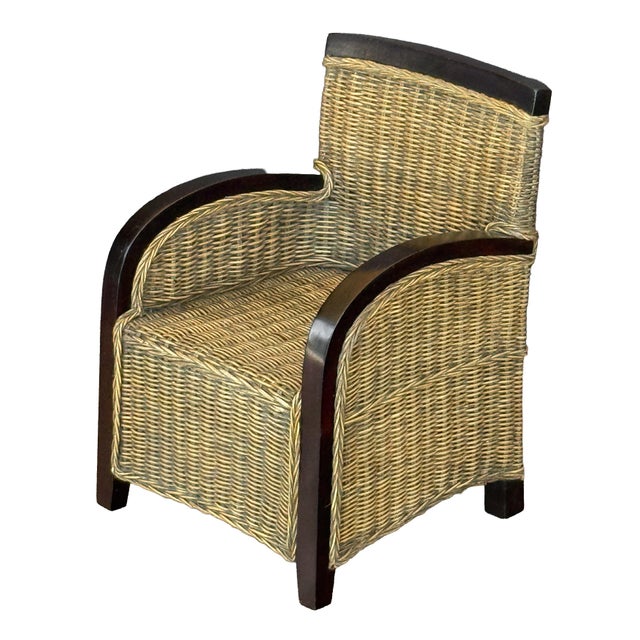 Child's Woven Wicker Lounge Chair From France For Sale - Image 4 of 11