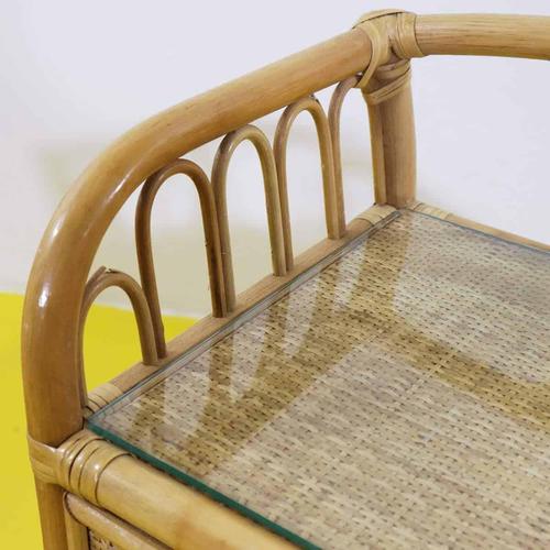 Rattan Nightstands with Four Drawers and Glass Top, Set of 2 For Sale - Image 3 of 12