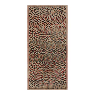 Vintage Distressed Rug, Polychromatic Checkered Pattern - Rug & Kilim For Sale