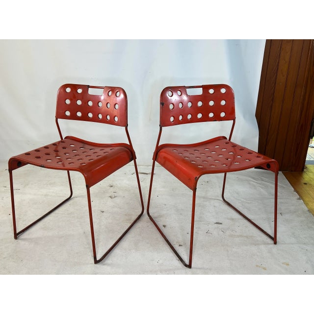 Vintage Italian Steel Omkstak Chairs by Rodney Kinsman for Bieffeplast - a Pair