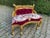 French Late 20th French Louis XVI Gold Beech Red Velvet Settee For Sale - Image 3 of 14
