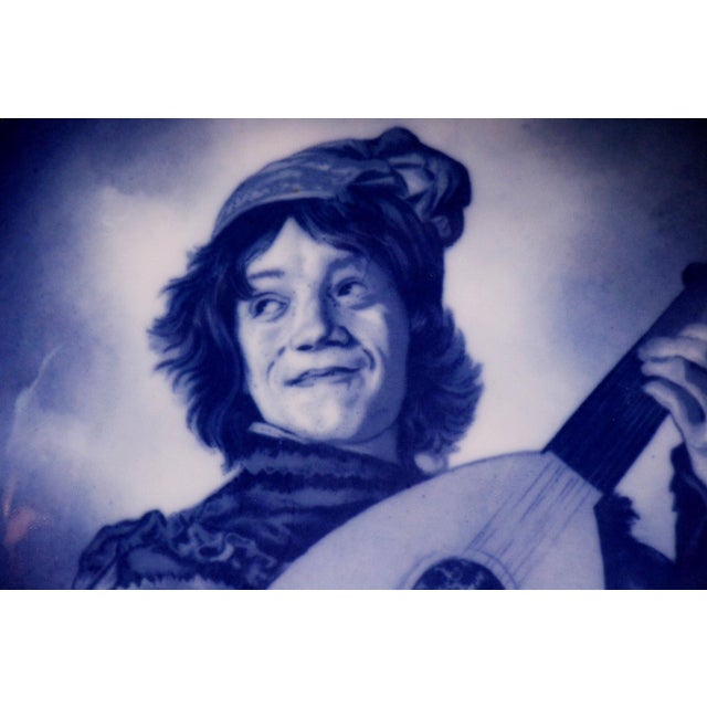 Traditional Handmade Wood Framed Frans Hals Porcelain Jester Plate For Sale - Image 3 of 7