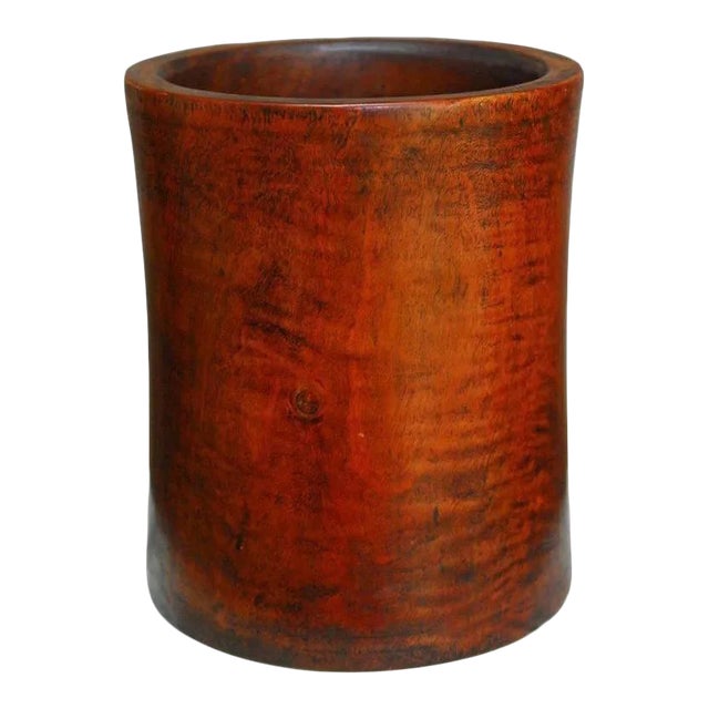 19th Century Monumental Chinese Carved Rosewood Brush Pot For Sale