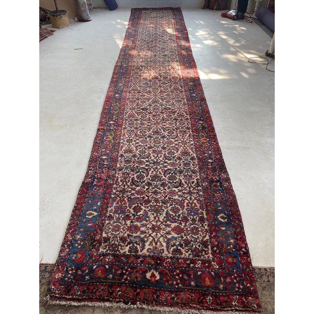 Vintage Runner Full Plush Pile in Iconic Design Rug 3.8 x 19.9 For Sale In Milwaukee - Image 6 of 12