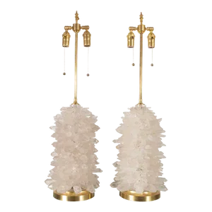 Pair of "Aggregate" Rock Crystal Cluster Lamps by Spark Interior