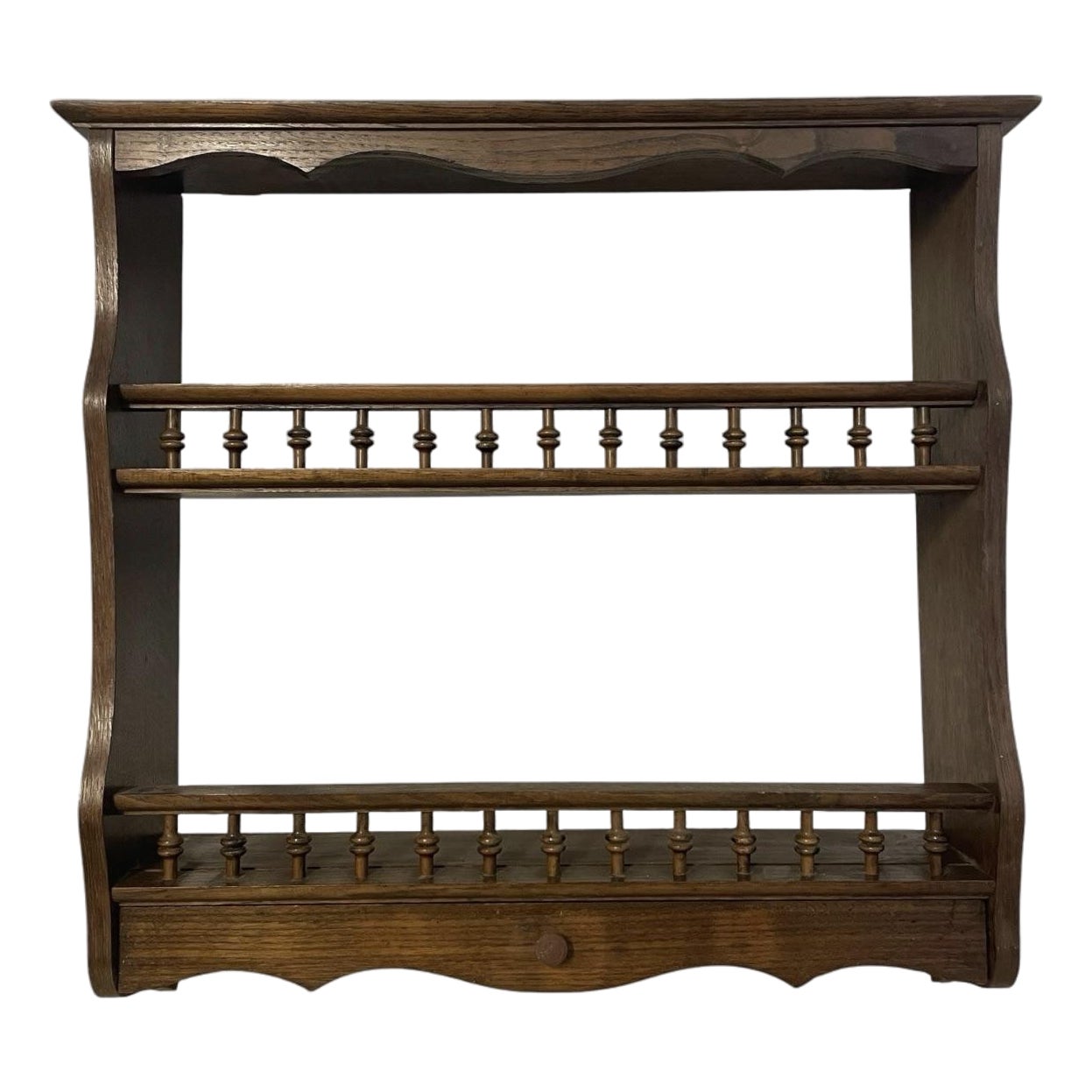 Vintage French Provincial Wall-Mounted Plate Rack With Turned Spindles ...