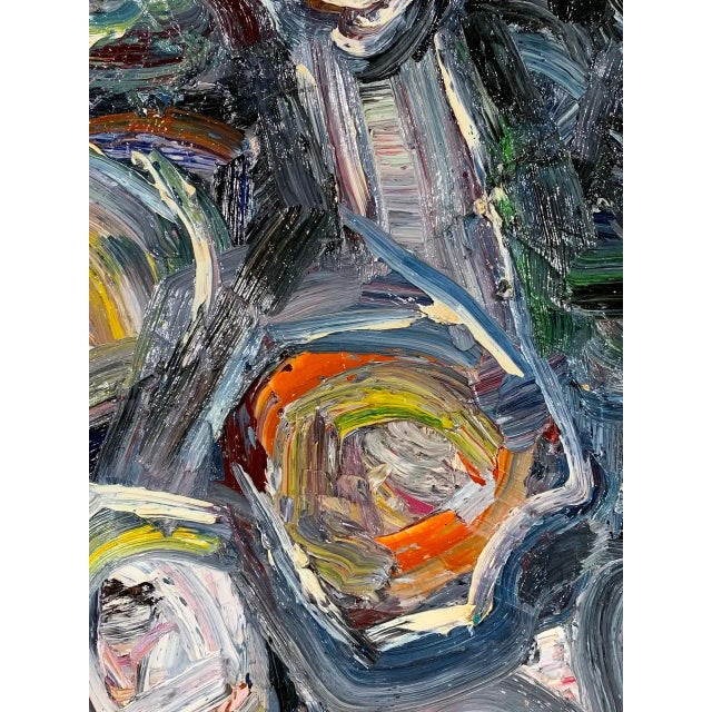 1990s Cubist Style Figurative Oil Painting on Canvas For Sale - Image 10 of 13