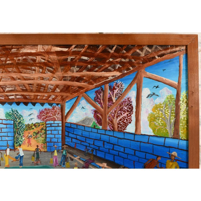 Colorful Vintage South American Oil Painting For Sale - Image 4 of 11