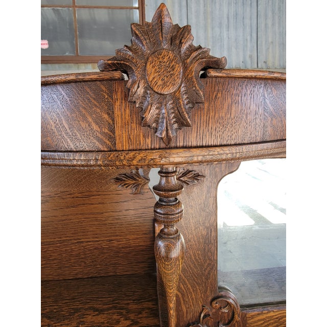 Antique Side by Side Desk, Display and Storage Cabinet. Tiger Oak Circa. 1900 For Sale In San Francisco - Image 6 of 18