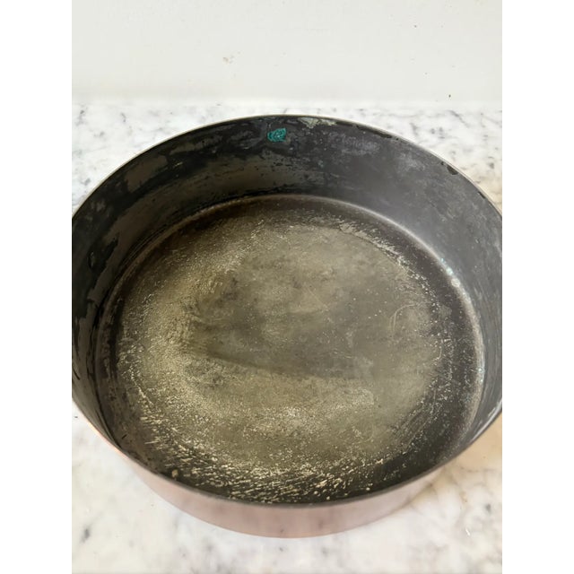 Metal Vintage Copper Saucepan With Lid For Sale - Image 7 of 8