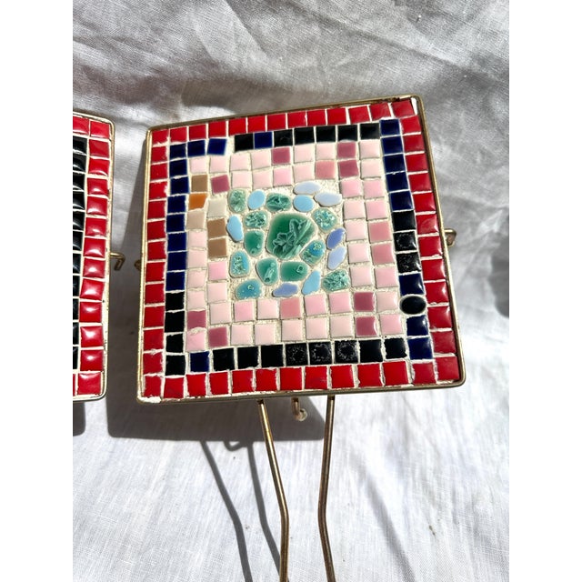 Mid-Century Modern MCM Mosaic Tile Trivet a Set of 3 For Sale - Image 3 of 7