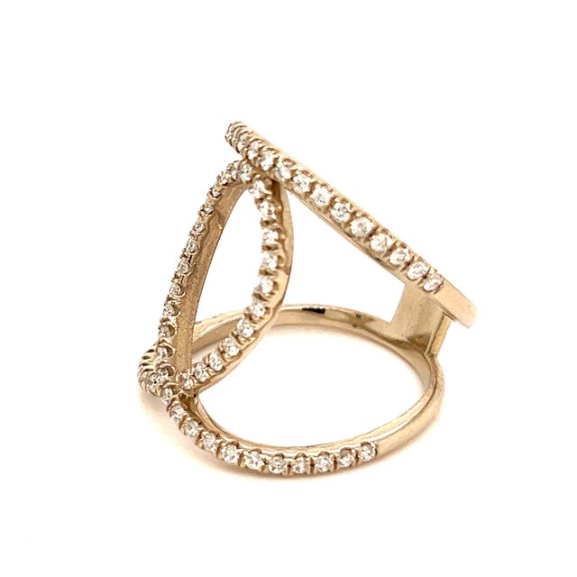Gold Diamond Ring 14k Gold 0.85 TCW Certified For Sale - Image 8 of 12