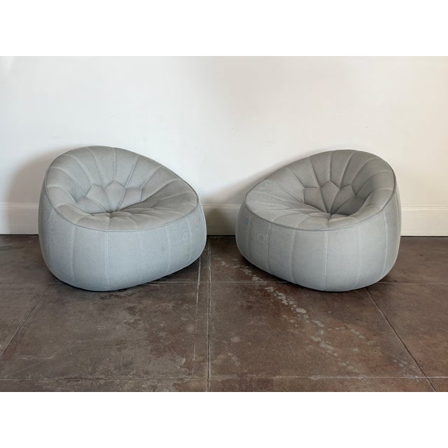 Noé Duchaufour-Lawrance Pair of Modern Ligne Roset French Lounge Chairs For Sale - Image 4 of 18