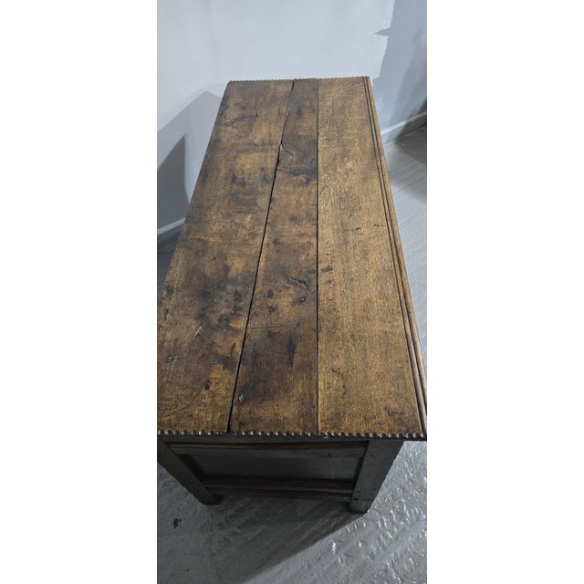 Brown Georgian Oak Coffer, 1650 For Sale - Image 8 of 13