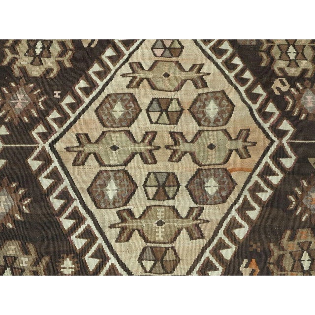 Textile Oversized Vintage Turkish Kars Kilim Rug - 64"x179" For Sale - Image 7 of 13