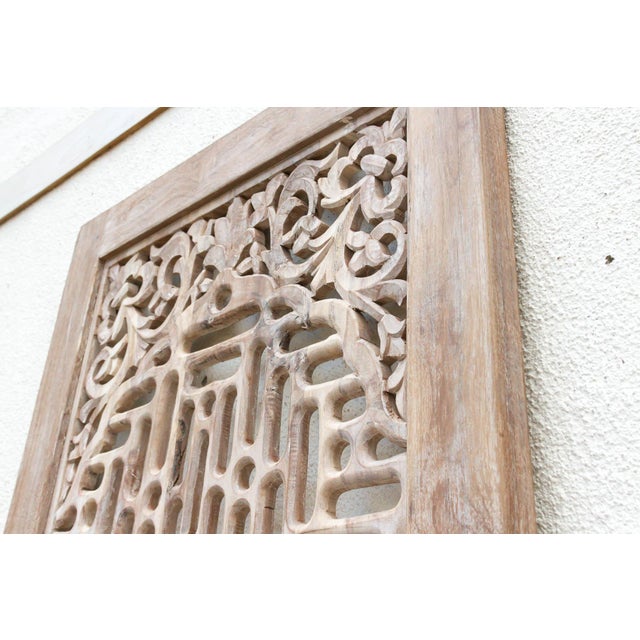Temple Lattice Whitewash Teak Indian Door For Sale In Los Angeles - Image 6 of 9