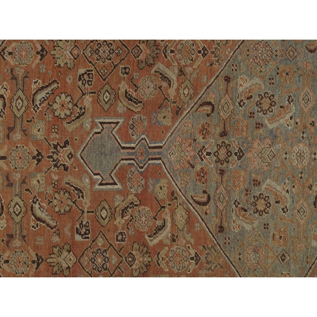 Antique Gallery-Size Bijar Runner, Handmade Oriental Rug, Taupe, Terracotta For Sale In New York - Image 6 of 10