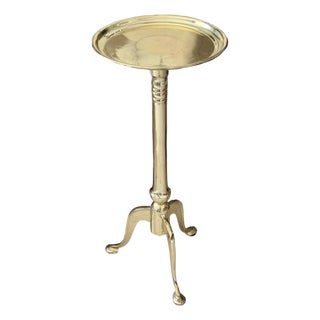 Vintage Mid-Century Modern Art Deco-Style Hollywood Regency Brass Metal Cocktail Side Table For Sale