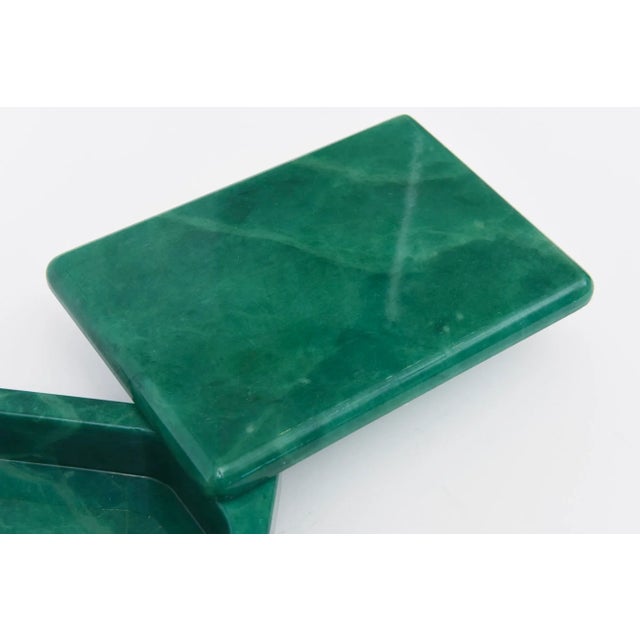 Italian Alabaster Swivel Box Emerald Green 1960's For Sale - Image 9 of 11