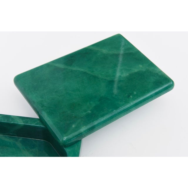 Vintage Italian Emerald Green Swivel Alabaster Box For Sale - Image 9 of 11