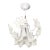Vintage Murano Glass Chandelier, 1980s White Floral Lamp, Small Italian Ceiling Light For Sale