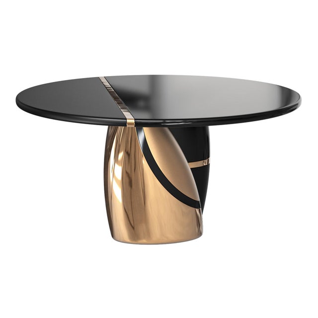 Not Yet Made - Made To Order "Populaire" Round Table With Bronze and Stainless Steel, Handmade For Sale - Image 5 of 7