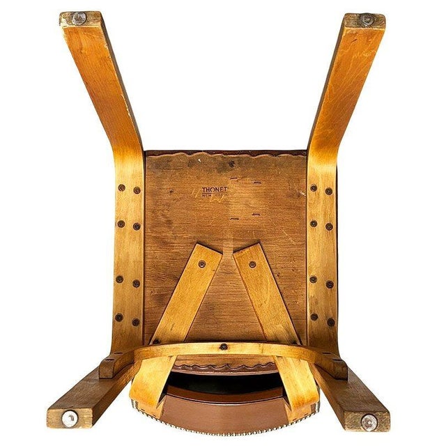 Pair of Mid-Century Modern Bentwood Side Chairs W/ Nailhead Back by Thonet For Sale - Image 10 of 11