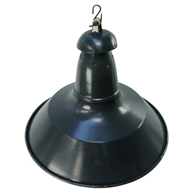 French blue black Industrial pendant lamp. Used in warehouses and factories in France and Belgium. E26 / E27 Up to 250V...