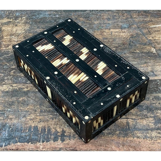 Vintage Sliding Door Quill Box For Sale In West Palm - Image 6 of 12