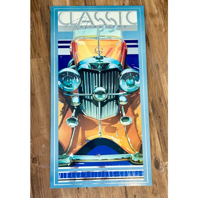 Vintage Classic Reflections, Mercedes Benz Lithograph on Mirrored Mylar For Sale - Image 11 of 12