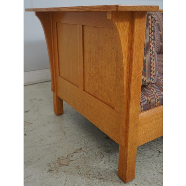 1990s Stickley Mission Oak Prairie Settee Sofa For Sale - Image 5 of 18