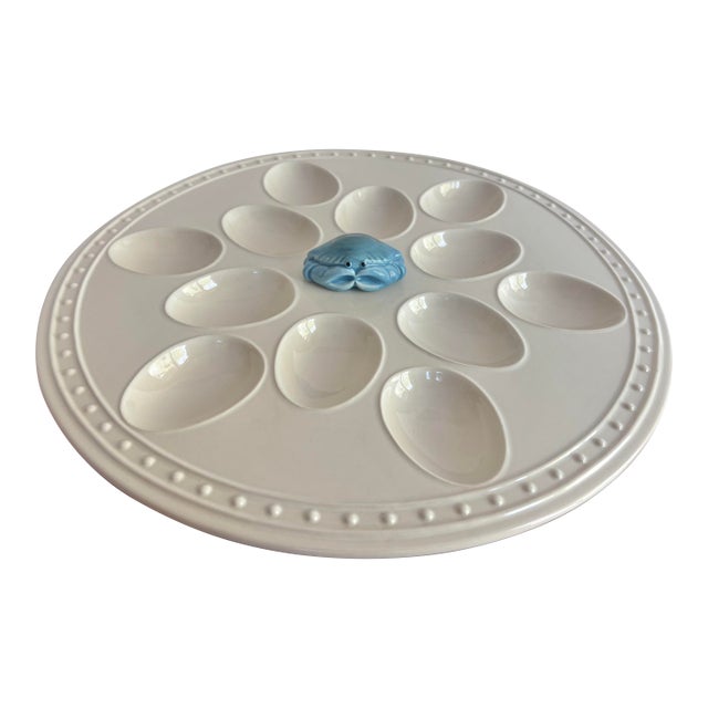 Coastal Blue Crab Egg Platter For Sale