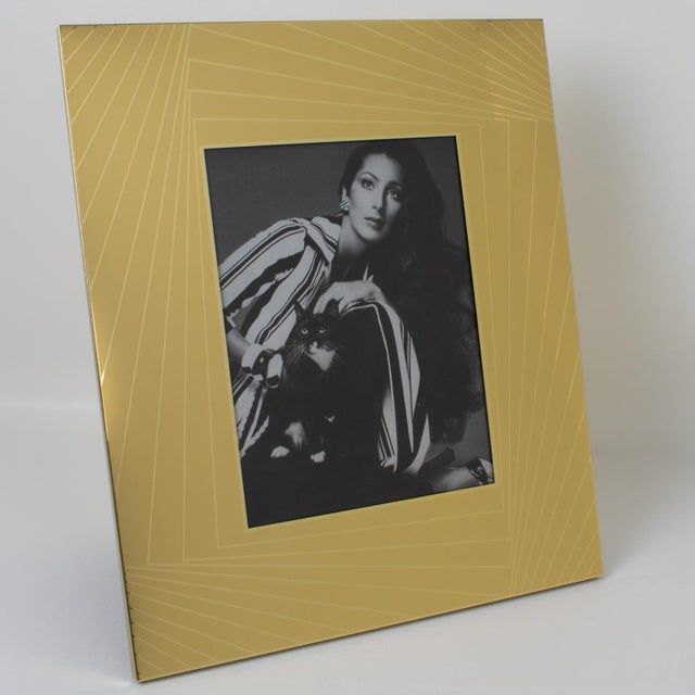 Umberto Mascagni Gilded Aluminum Picture Frame, Italy 1970s For Sale In Atlanta - Image 6 of 13
