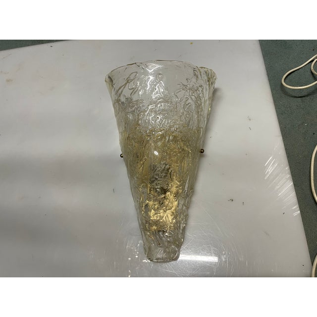 Large Ice Wall Sconce in Murano Glass, 1970s For Sale - Image 10 of 16