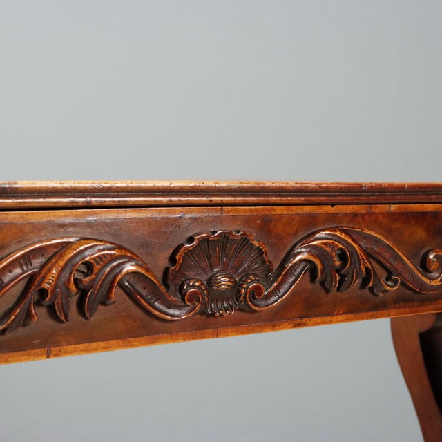Small Antique Italian Side Table in Carved Walnut For Sale - Image 3 of 12