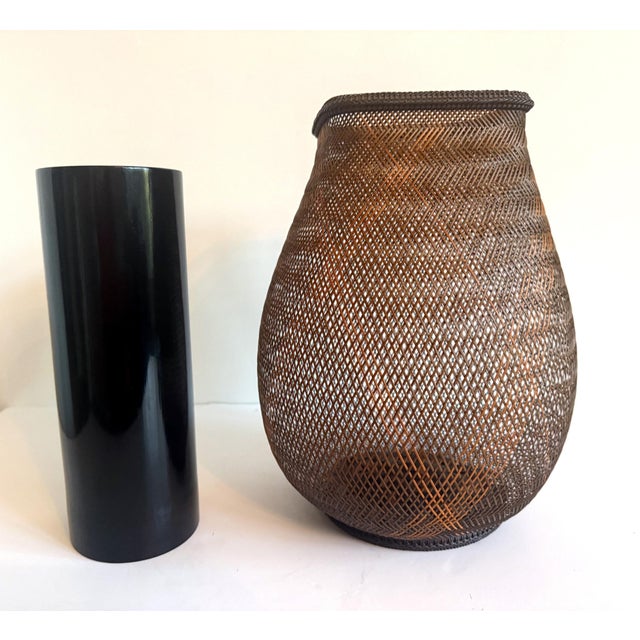 Contemporary Japanese Bamboo Basket Ikebana by Fujitsuka Shosei For Sale - Image 14 of 18