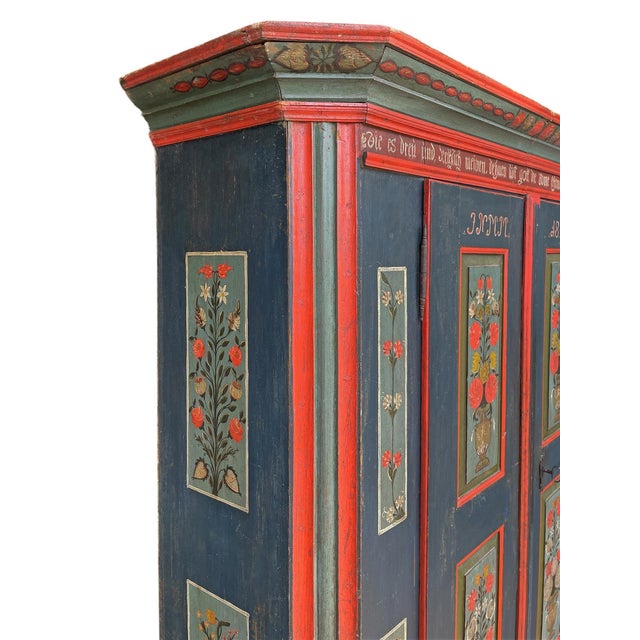 Blue Blue Floral Painted Cabinet, 1825 For Sale - Image 8 of 18