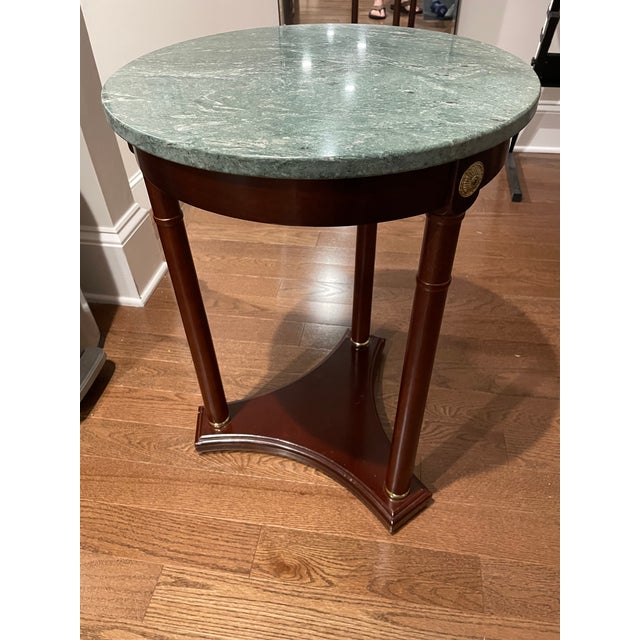 Vintage Regency-Style Accent Table with Green Marble Top A stylish 1980s piece, this accent table channels classic Regency...