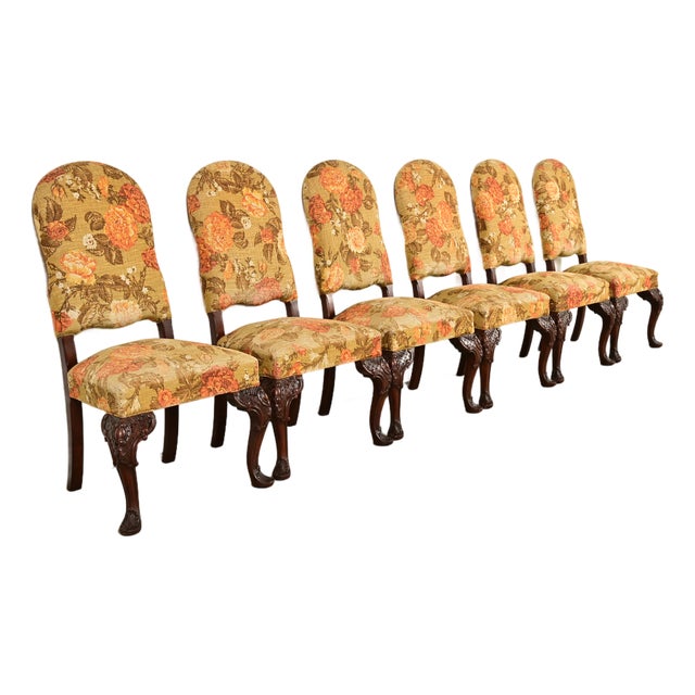 Berkey & Gay Antique Chippendale Carved Walnut Dining Chairs | Circa 1920s For Sale