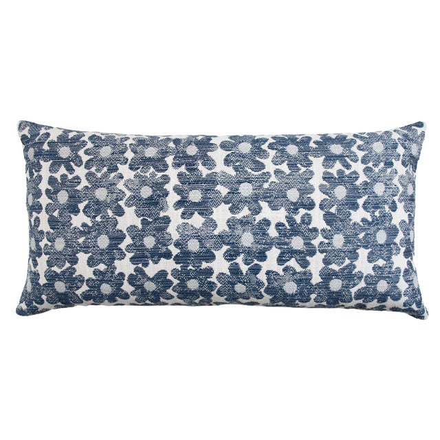 Contemporary Kevin O'Brien Daisy Navy 10 x 20" Performance Pillow For Sale - Image 3 of 3