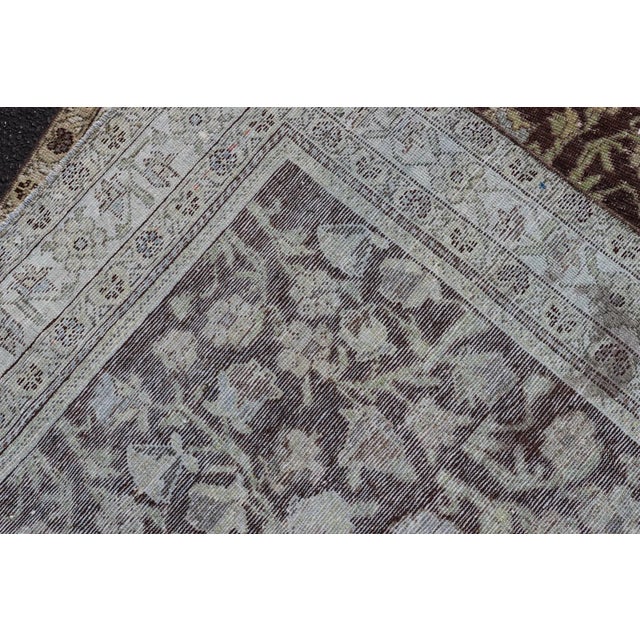 Antique Sultanabad Mahal Rug With Rich Brown and Geometric Patterns 4'2 X 5'7 For Sale - Image 10 of 10