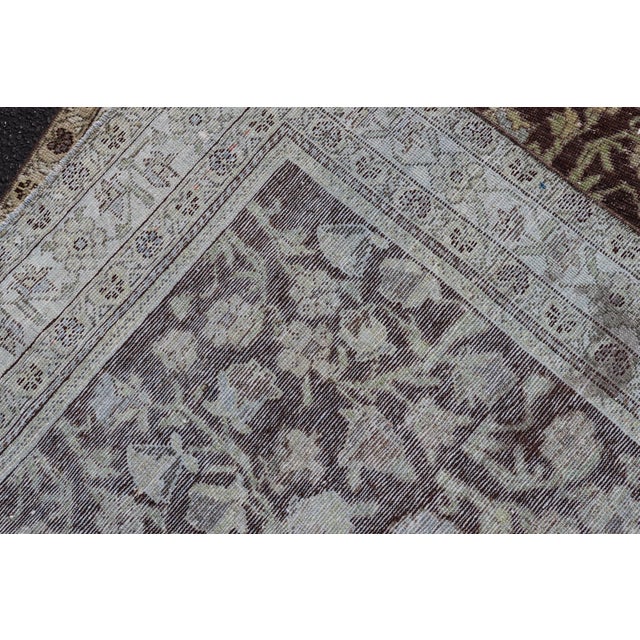 Antique Sultanabad Mahal Rug With Rich Brown and Geometric Patterns For Sale - Image 10 of 10