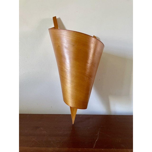 Wood Veneer Leaf Wall Sconce, 1980 For Sale - Image 11 of 11