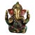 Brass Inlaid Ganesha Statue With Coral and Turquoise For Sale