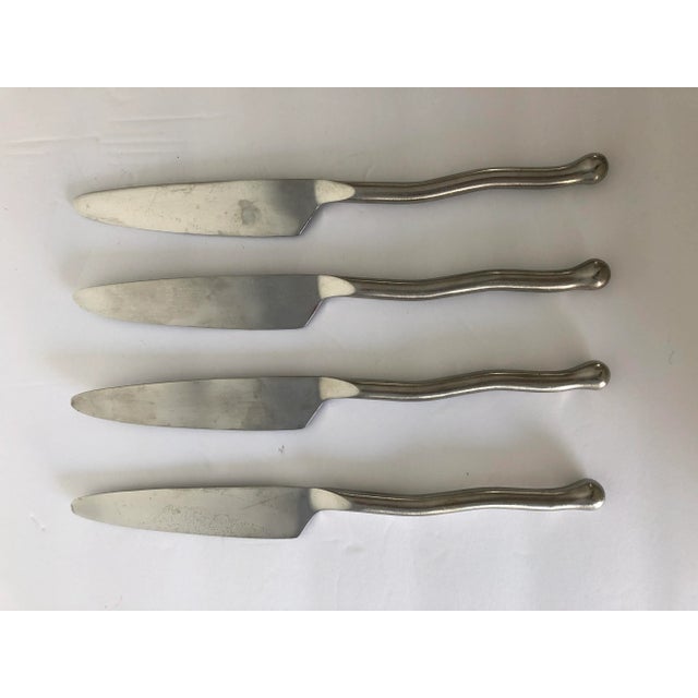 Gourmet Settings Exotique Platinum Stainless Knives S-4, 9.5” dinner knives