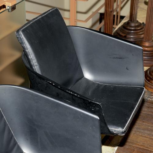 Black Strip Chairs in Polypropylene by Carlo Colombo for Poliform, 2000s, Set of 3 For Sale - Image 8 of 9