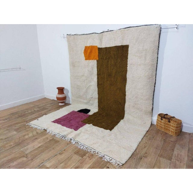 1980s Handmade Vintage Moroccan Berber Rug 6.8' X 9.8', 1980s For Sale - Image 5 of 5