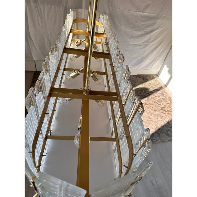 Contemporary Italian Tropical Gold Murano Glass Chandelier by Simoeng For Sale - Image 3 of 11