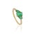 1.43ct Mixed-Cut Emerald & Diamond Three-Stone Ring Size 7 in 14k Yellow Gold For Sale - Image 4 of 16