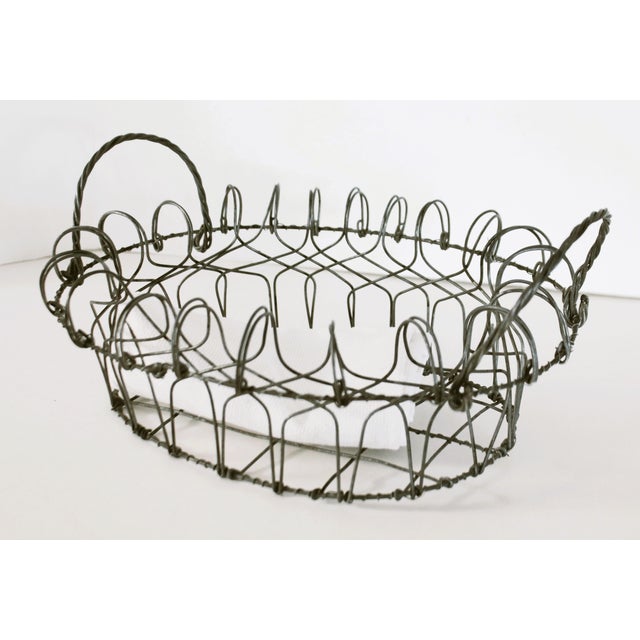 Antique French Twisted Wire Bread Basket For Sale - Image 4 of 8